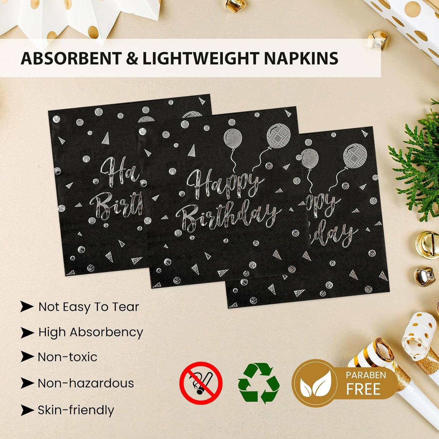 75PCS Paper Plates and Napkins Set - White and Gold Dot Disposable Party Dinnerware Includes Paper Plates, Napkins, Forks Decorations for 2026 New Year, Birthday, Wedding and Holiday, Serves 25