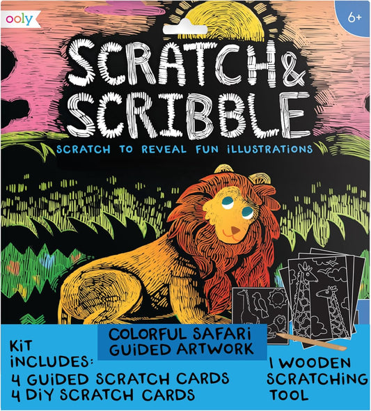 Ooly X Peanuts Scratch Art Kit - 12 Cards Featuring Snoopy, Woodstock and The Gang, Scratch Art Set Gifts for Kids, Travel-Friendly Craft Kit, Scratching Tool Included