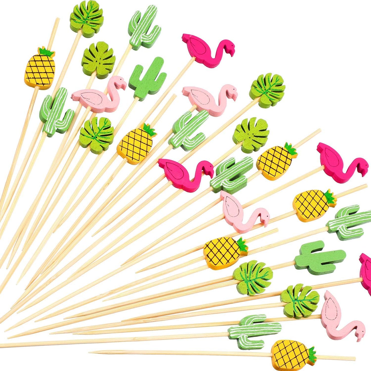 Blulu 200 Pack Cocktail Picks Fancy Toothpicks for Appetizers 4.7 Inch Pearl Cocktail Skewers for Drink Bamboo Flavored Stick Charcuterie Fruit Food Accessories Birthday Wedding Party Decor