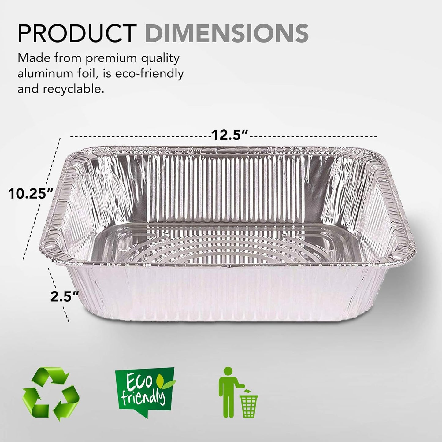Stock Your Home Aluminum Pans 9x13 Disposable Foil Pans (30 Pack) - Half Size Steam Table Deep Trays - Tin Foil Pans Great for Cooking, Heating, Storing, Prepping Food