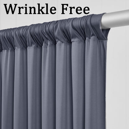 10ftx10ft Black Backdrop Curtains for Weddings Parties, Wrinkle Free 2 Panels Silky Polyester Photo Backdrop Drapes Back Drop Cloth Drapery for Birthday Mother'sDay Photography Background