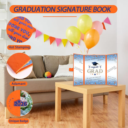 Vlipoeasn 2026 Graduation Guest Book Alternative, Black Gold Class of 2026 Graduation Party Decorations, Graduation Signature Book for 2026 College High School, Unique Graduation Gifts for Friends