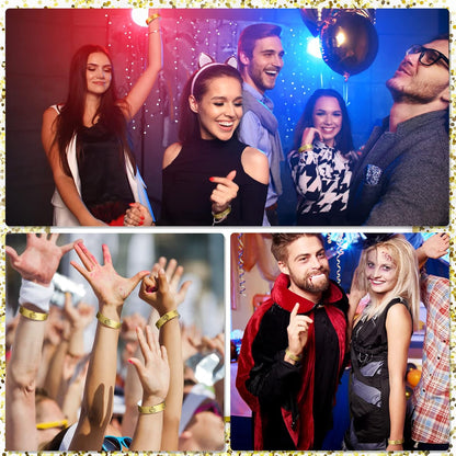 Jadive 500 Pieces Paper Wristbands VIP Plastic Waterproof Party Identification Wristbands Party Bracelets for Events Amusement Parks, Club, Concerts, Fairs, Festivals and Events(Black, Gold)