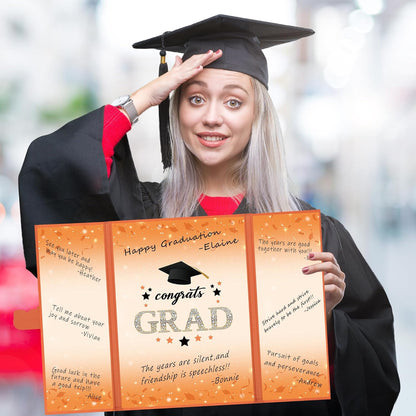 Vlipoeasn 2026 Graduation Guest Book Alternative, Black Gold Class of 2026 Graduation Party Decorations, Graduation Signature Book for 2026 College High School, Unique Graduation Gifts for Friends