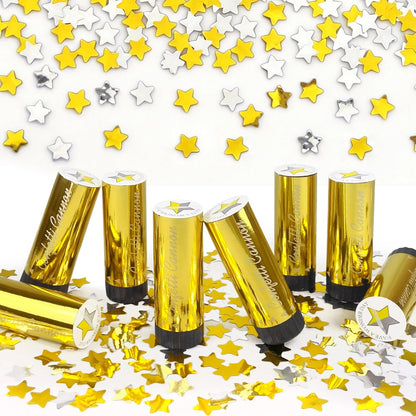 8 PCS Party Confetti Poppers Cannons for Wedding Birthday Graduation Baby Shower Anniversary Christmas New Year's Party Celebrations Supplies and Favors