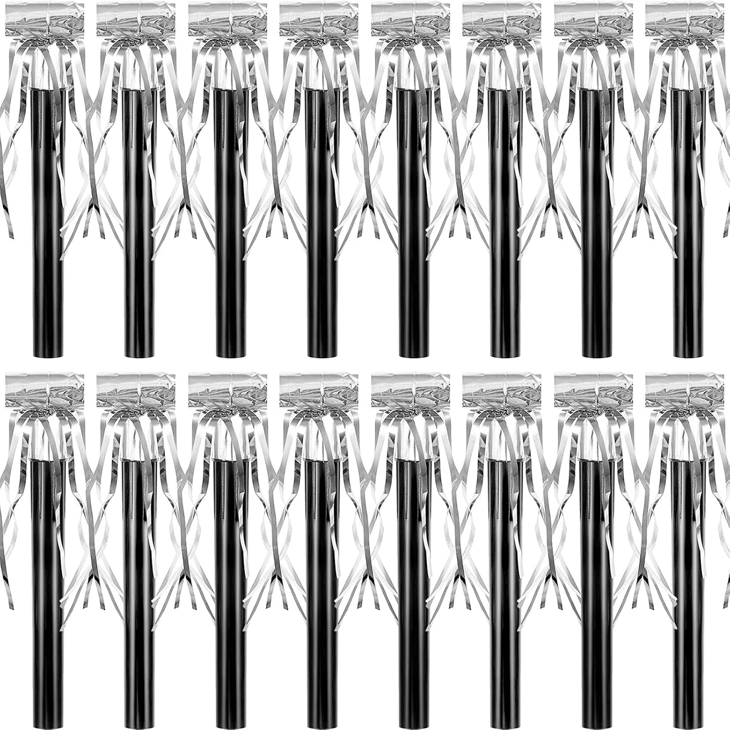 Skylety 18 Party Blower Noisemakers Glitter Birthday Noise Maker Squawkers Blowouts Whistles Fringed for Sport Events Musical Blowouts for Wedding 2026 Grad Party Supplies (Gold)