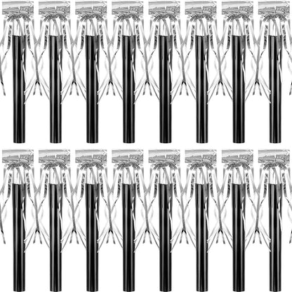 Skylety 18 Party Blower Noisemakers Glitter Birthday Noise Maker Squawkers Blowouts Whistles Fringed for Sport Events Musical Blowouts for Wedding 2026 Grad Party Supplies (Gold)
