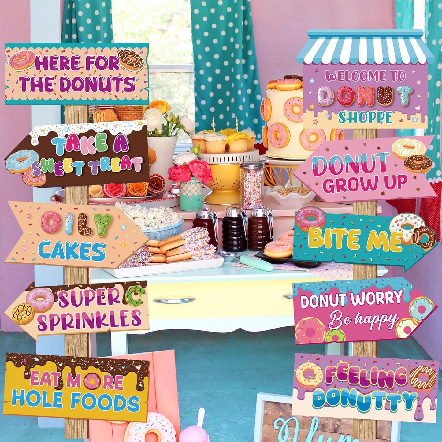 20 Pcs Luau Party Decorations Welcome Sign Summer Hawaiian Directional Signs Tropical Hawaiian Themed Birthday Decorations Luau Tiki Party Supplies with 2 Sheet Letter Stickers