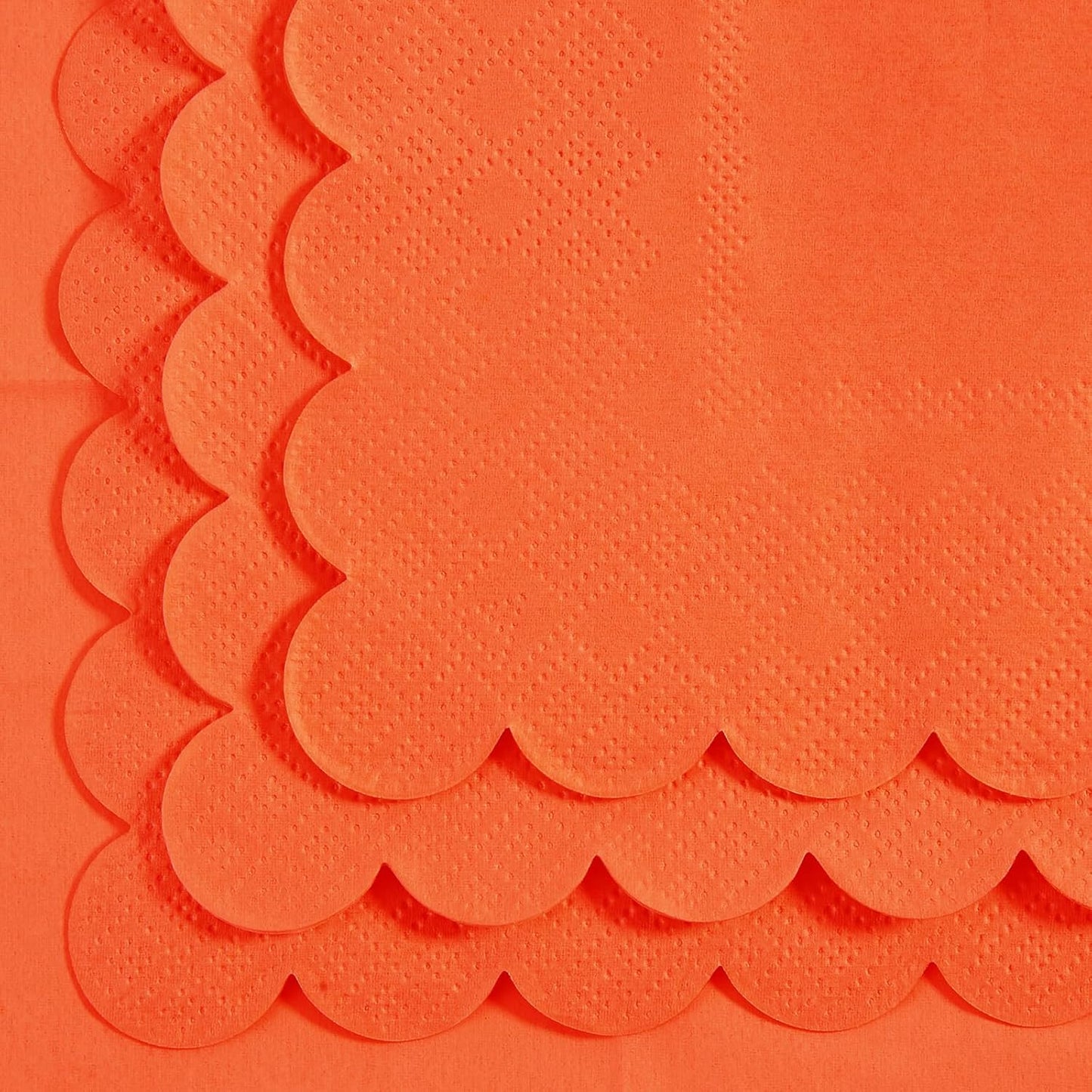 100 Pack Cocktail Napkin 2-Ply Scalloped Edged Dessert Napkins Folded 5 x 5 Inches Disposable Napkins for Dinner Wedding Birthday Party Bridal Anniversary Reception Event (Pink)