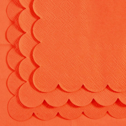 100 Pack Cocktail Napkin 2-Ply Scalloped Edged Dessert Napkins Folded 5 x 5 Inches Disposable Napkins for Dinner Wedding Birthday Party Bridal Anniversary Reception Event (Pink)
