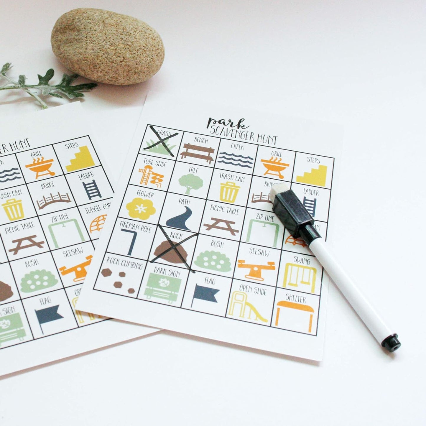 Variety Pack set of 20 Scavenger Hunt Games for Kids, Outdoor or Indoor, Road Trip, Travel Activities, Includes Dry Erase Markers and Cards, Family Game Night