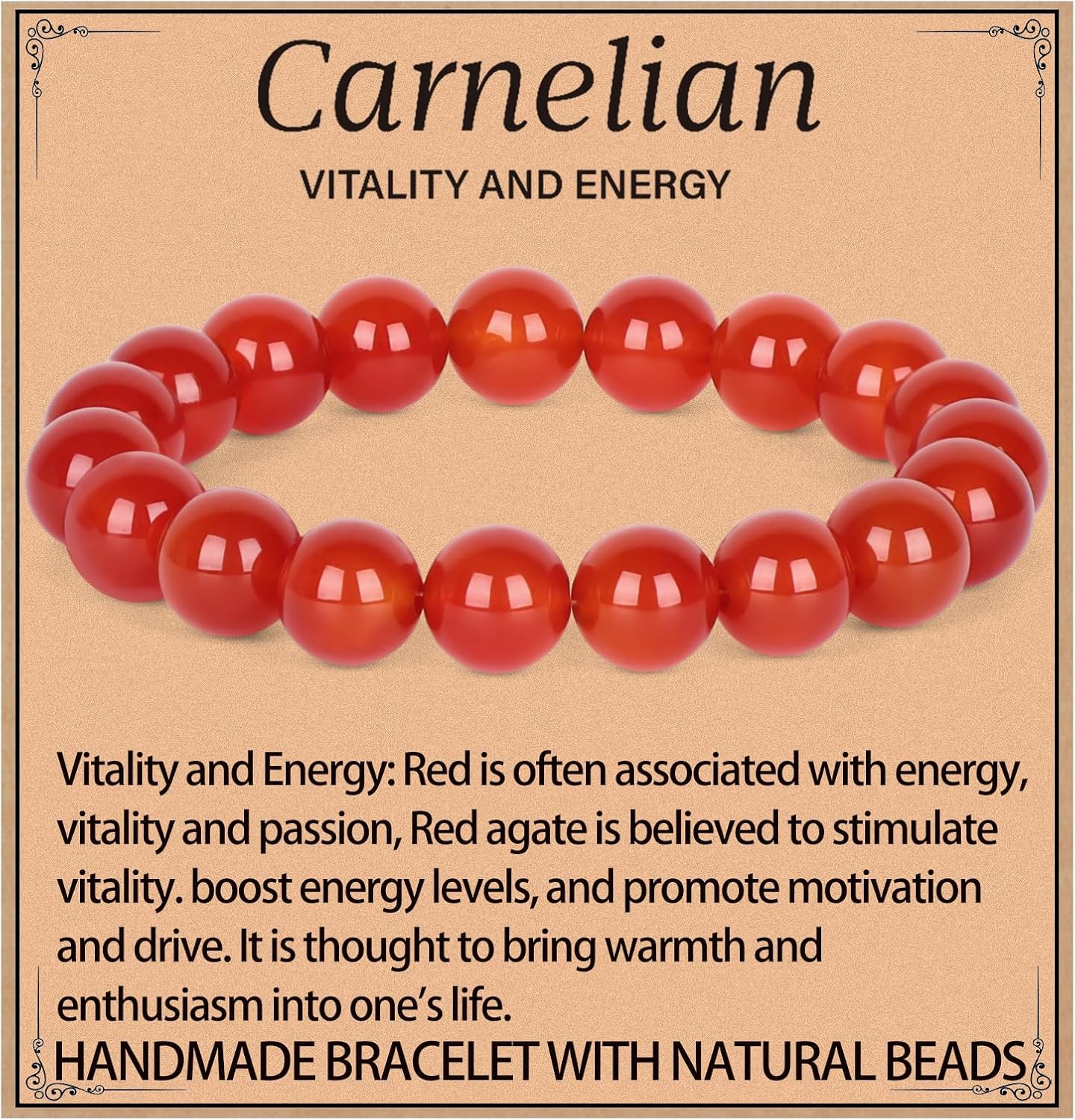 LPBeads Handmade Natural Gemstone Stretch Elastic Bracelet Healing Crystal Round Stone Beads Jewelry Gifts for Women Men