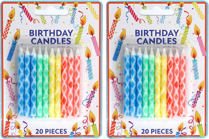 72-Count Birthday Candles Multicolored Spiral, Birthday Candles for Cake, Cupcake Candles, Party Celebration