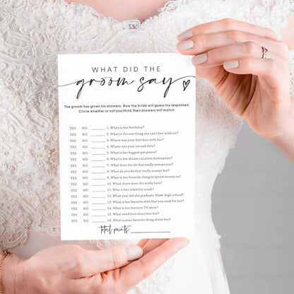 Bridal Shower Bingo, What Will The Bride to Be Receive, 25Pcs Bridal Bingo Game Cards, Engagement Party Games for Guests, Minimalist White Wedding Party Supplies - A18