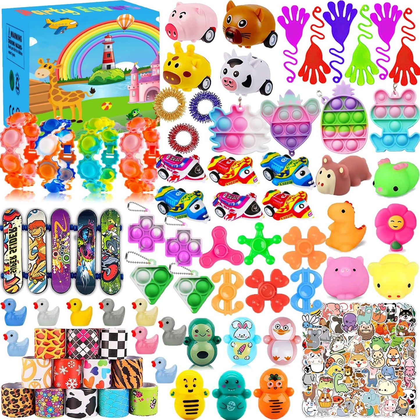 160 Pack Party Favors for Kids 4-8 8-12, Classroom Prizes, Birthday Gifts, Fidget Toys Bulk, Treasure Box Toys for Classroom, Easter Egg Fillers, Pinata Filler, Goodie Bags Stuffers for Kids