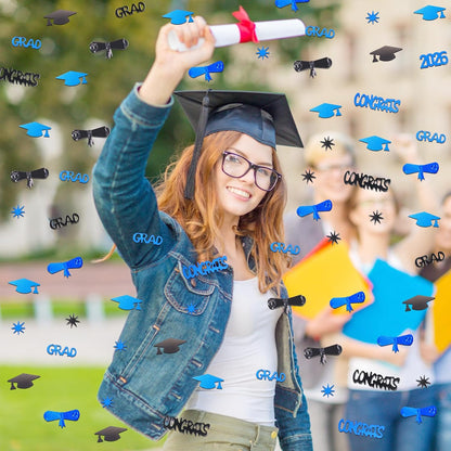 Silver and Blue Graduation Confetti 2026, 1000 Pcs Class of 2026 Table Centerpiece Grad Confetti for 2026 Graduation Party Decorations Supplies