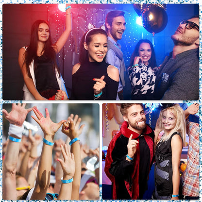 Jadive 500 Pieces Paper Wristbands VIP Plastic Waterproof Party Identification Wristbands Party Bracelets for Events Amusement Parks, Club, Concerts, Fairs, Festivals and Events(Black, Gold)