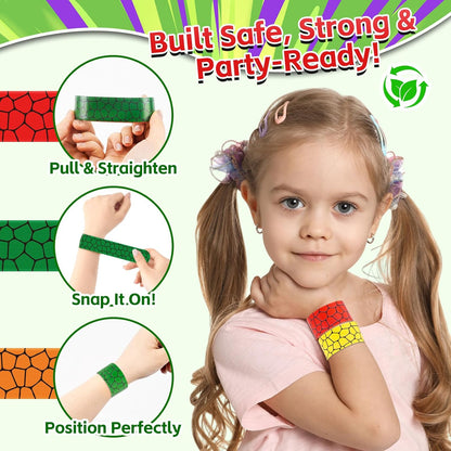 Cartoon Animation Slap Wristband, 24 Pack - Birthday Party Supplies, Cartoon Theme Bracelets Goodie Bag Fillers for Birthday & Theme Parties