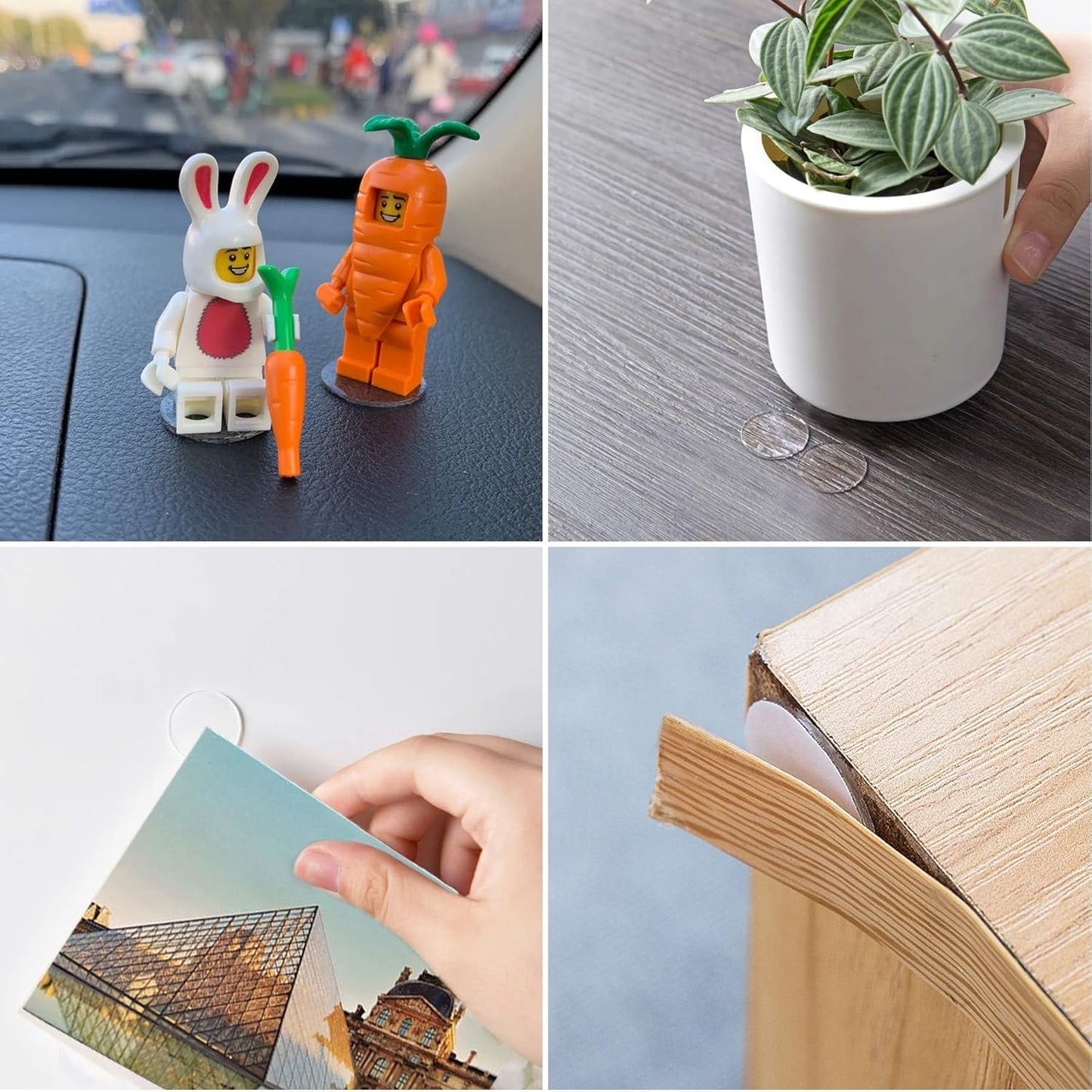 JANYUN 140 Pieces Adhesive Dots,Removable Round Putty Clear Tack No Trace Small Tape Stickers for Wall Hanging Festival Poster Office Party Decoration Picture Crafts