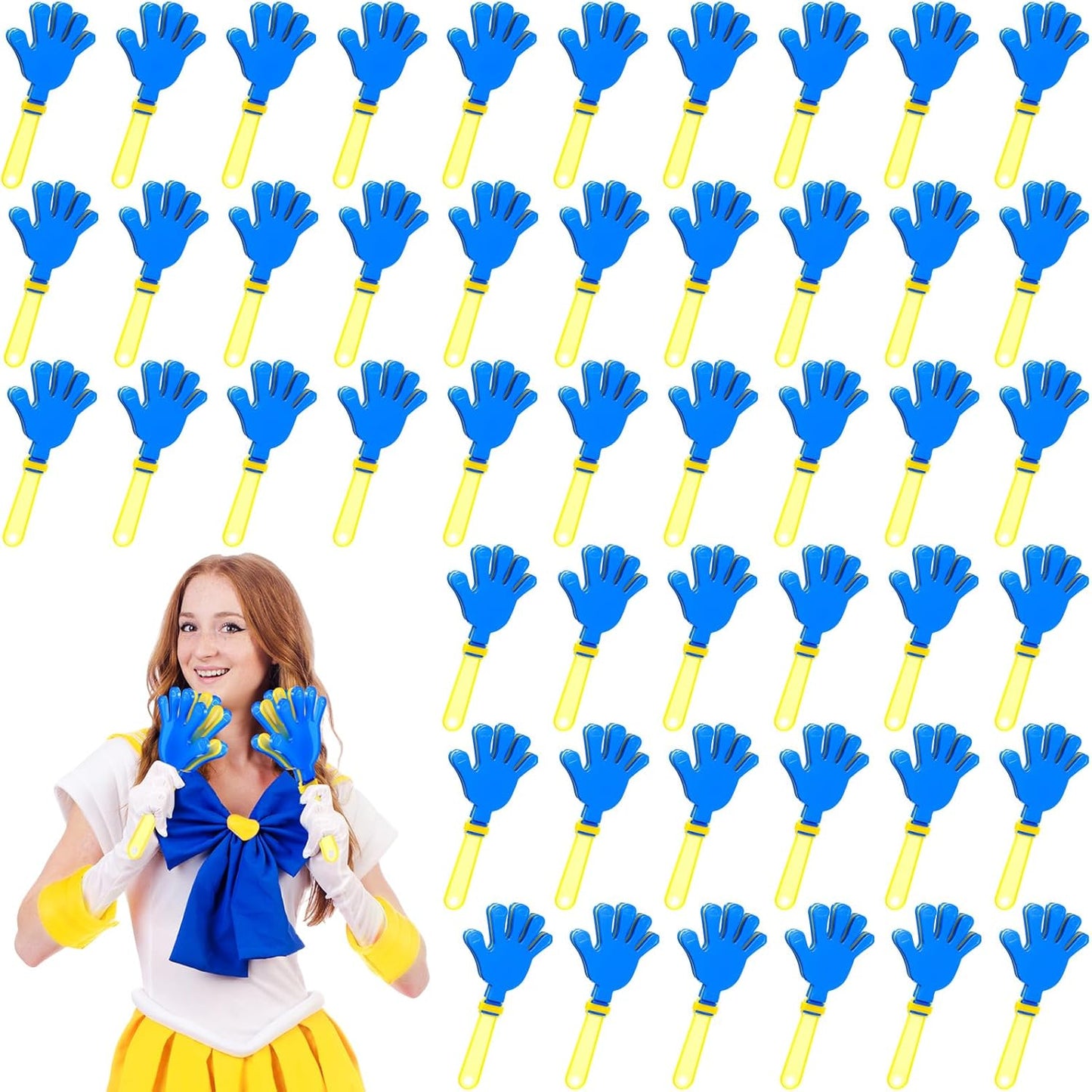 Junkin 48 Pcs Hand Clappers Bulk 7. 5 x 3. 5 Inches Noise Makers Party Favors Clapping Noise Maker Clacker for Birthdays Game Prizes Rewards Football Sporting Events Cheers Supplies (Black,White)