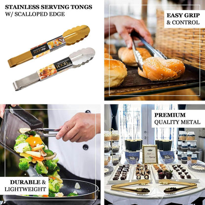 Efavormart 3-Pack 12" Clear Plastic Serving Tongs, Heavy-Duty Disposable Food Tongs for Catering, Buffets, Salads, and Party Events