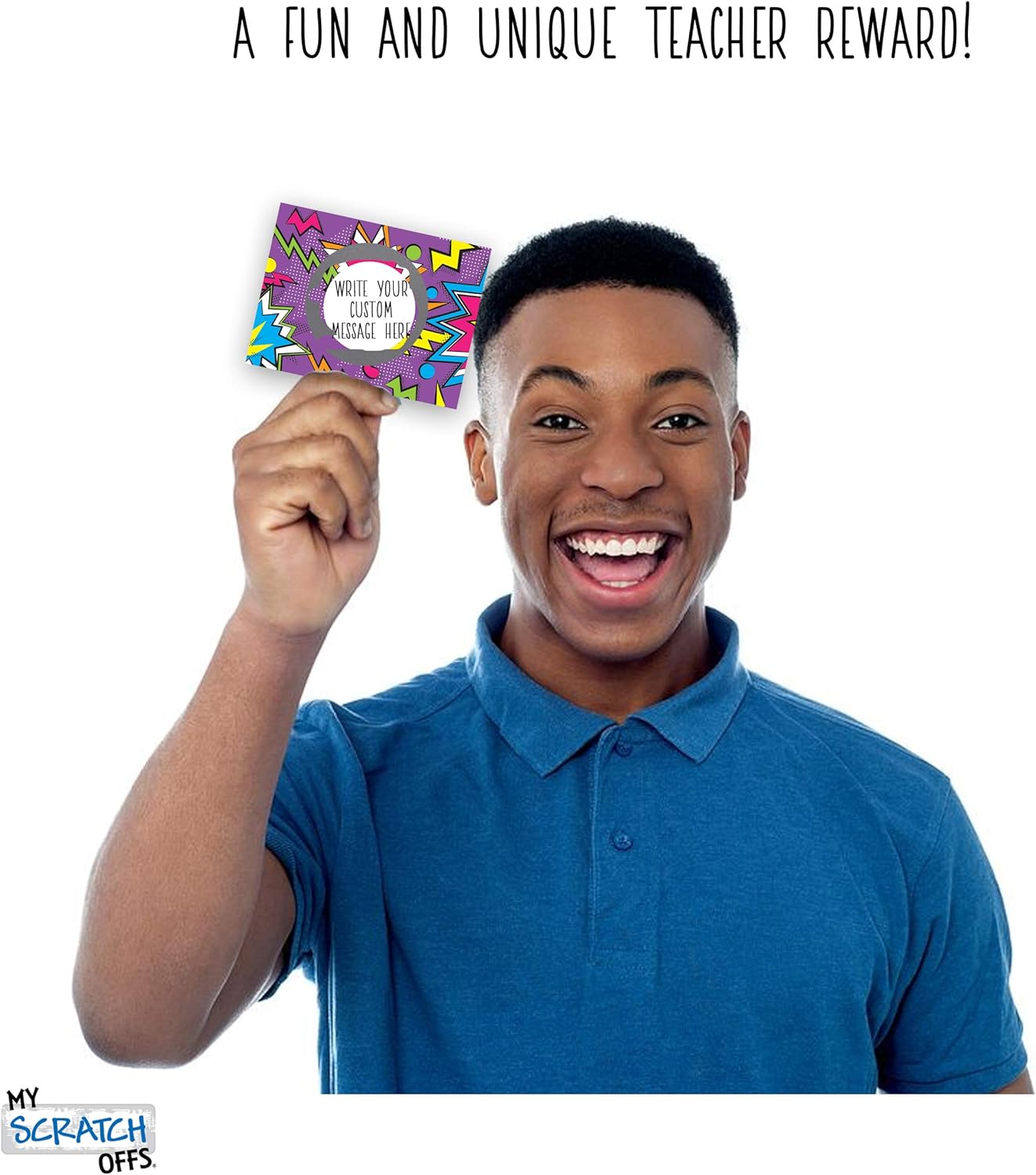 My Scratch Offs - Customizable Scratch-Off Cards Graffiti Design for Prizes, Classroom Rewards & Teacher Supplies, 50 Pack