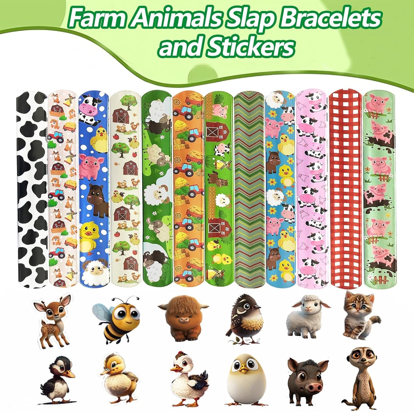 CZWXOXO 74Pcs Dinosaur Theme Party Favors Contain 24 Pcs Slap Bracelets 50Pcs Stickers, Dino Theme Birthday Party Decorations,Classroom Rewards Supplies.