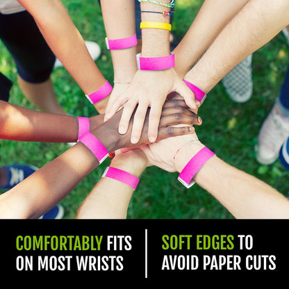 500 WristCo Tyvek Wristbands for Events – 500 Count, 5-Color Variety Pack – Tamper-Proof Design Prevents Reuse – Premium-Grade Bracelets for Hospital & Medical ID, Party, VIP Identification