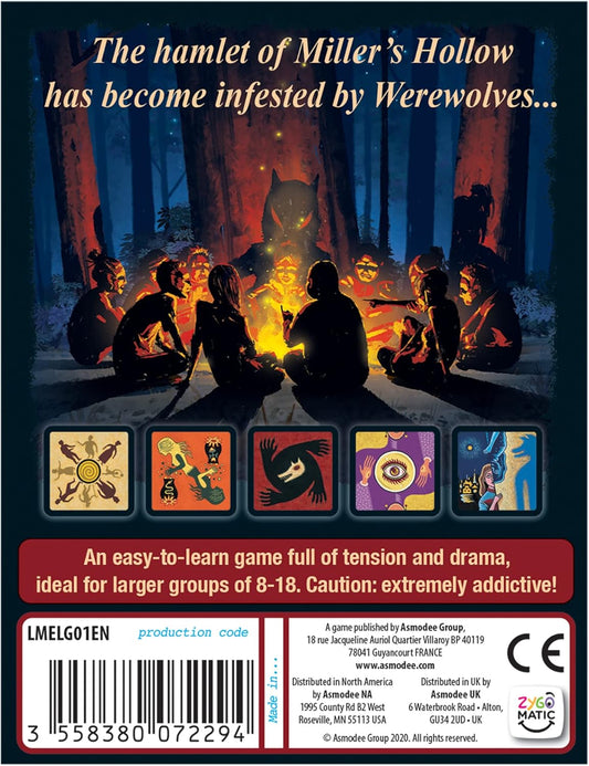 Asmodee The Werewolves of Miller's Hollow Party Game - Social Deduction and Strategy Game, Fun Family Game for Kids and Adults, Ages 10+, 8-18 Players, 30 Minute Playtime, Made by Zygomatic