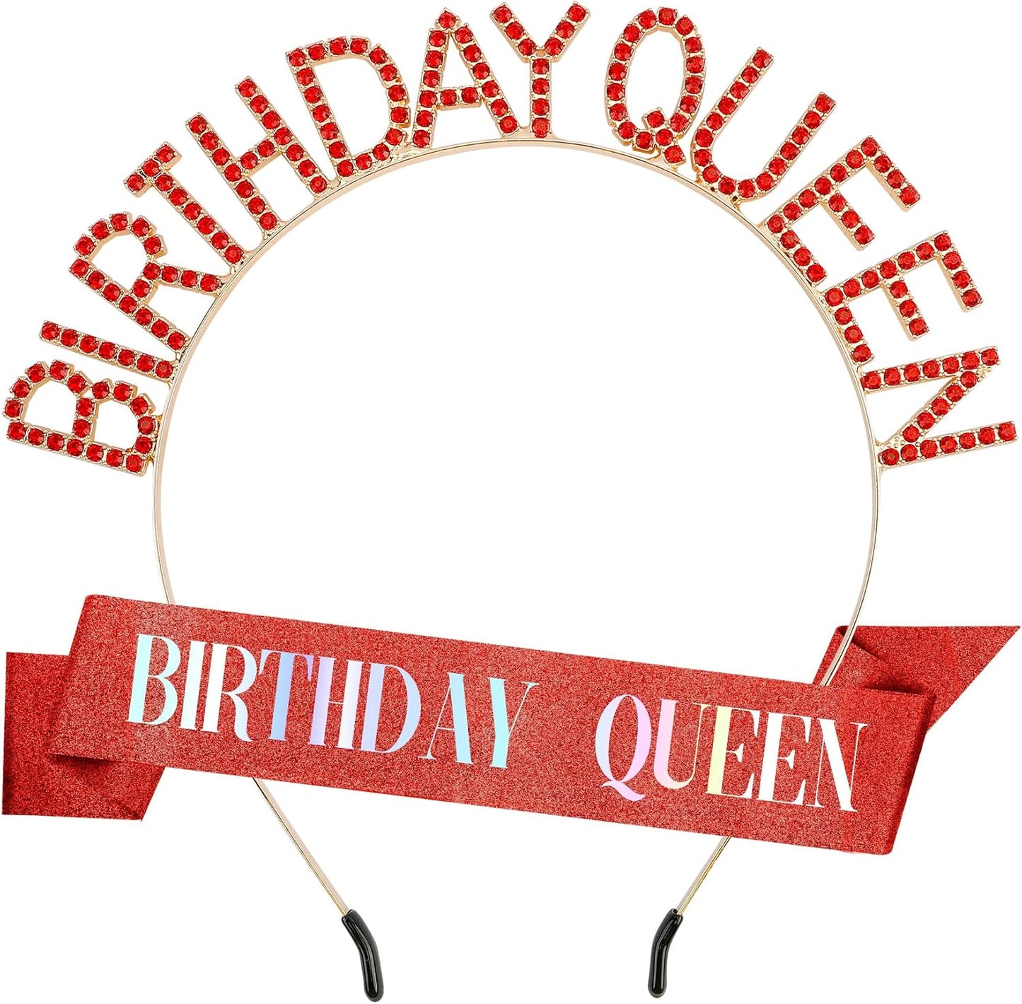 Birthday Sash & Crown for Women - Tiara Headband, Girls' Decorations Accessories