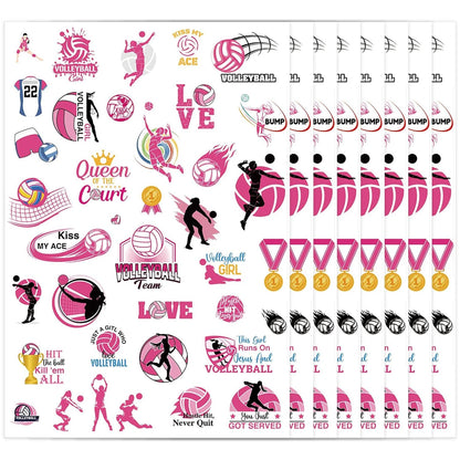 Gymnastic Temporary Tattoos Stickers - 200+ Sport Tattoo for Birthday Party Decorations, Dance Favors Supplies for Girls Boys, School Class Prize(8 Sheets)