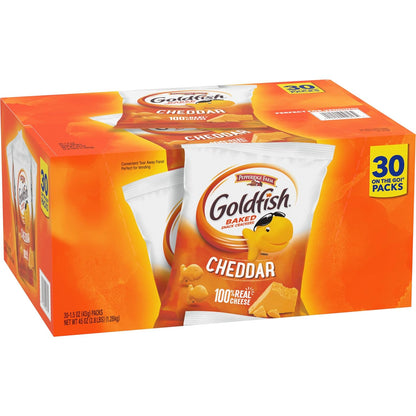 Goldfish Crackers Big Smiles Variety Pack with Cheddar, Colors, and Pretzels, Snack Packs, 30 Ct