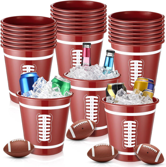 Layhit 24 Packs Soccer Plastic Ice Buckets Drink Cooler Bulk for Parties 3 L/101 oz Soccer Wine Bucket Treat Ice Holder Disposable Wine Cooler for Beverage Beer Popcorn Snack Candy Sport Party Favors