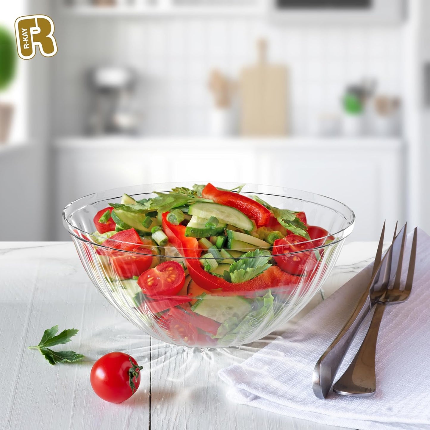 R-kay 6 Pack Extra Large Serving Bowl - 150 Ounce Plastic Serving Bowls For Entertaining - Clear Plastic Bowls For Salads And Snacks - Disposable bowls For All Occasions