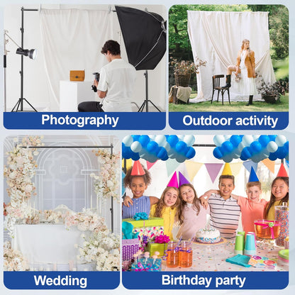 12 x 10ft Photo Video Studio Heavy Duty Backdrop Stand, Adjustable Photography Background Support Systemt Kit with Shock-Proof Spring, Carrying Bag, 6 Clamps