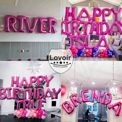 Lovoir 40 Inch Large Hot Pink Letter A Balloons Big Size Jumbo Mylar Foil Helium Balloon for Birthday Party Celebration Decorations Alphabet Hot Pink A