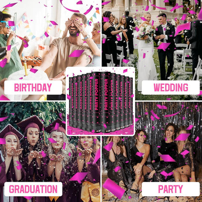 Confetti Cannon Gold Party Poppers 12 Pack Party Cannon Confetti Shooters for Celebrations Wedding Birthday Graduation Golden Foil 12 inch Confetti Poppers for Christmas New Year Eve Parties Supply