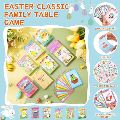 Zubebe 24 Pack End of Year Card Games Bulk 6 in 1 Classic Playing Card Game Set for Kids Includes Go Fish, Old Maid, Crazy Eights, Memory Match, Slap Jack, Playing Cards for End of Year Party Favors