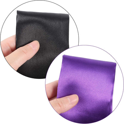 Hestya 2 Pack Sleeping Mask Satin Eye Mask (Black Red) Blindfold, 150 cm