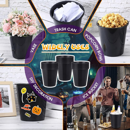 Layhit 24 Pcs Plastic Ice Buckets for Parties 3 Liters Wine Bucket Portable Ice Holder Disposable Wine Cooler for Party Wedding Party Beverages Champagne Soda and Beer (Gold)