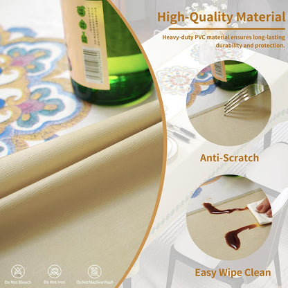 Rectangle Table Cloth,100% Waterproof Tablecloth Oil Proof Spill Proof Vinyl Table Cloth, Wipe Clean Plastic Table Cover for Dining, Camping, Indoor and Outdoor 52" x 70",Leaves