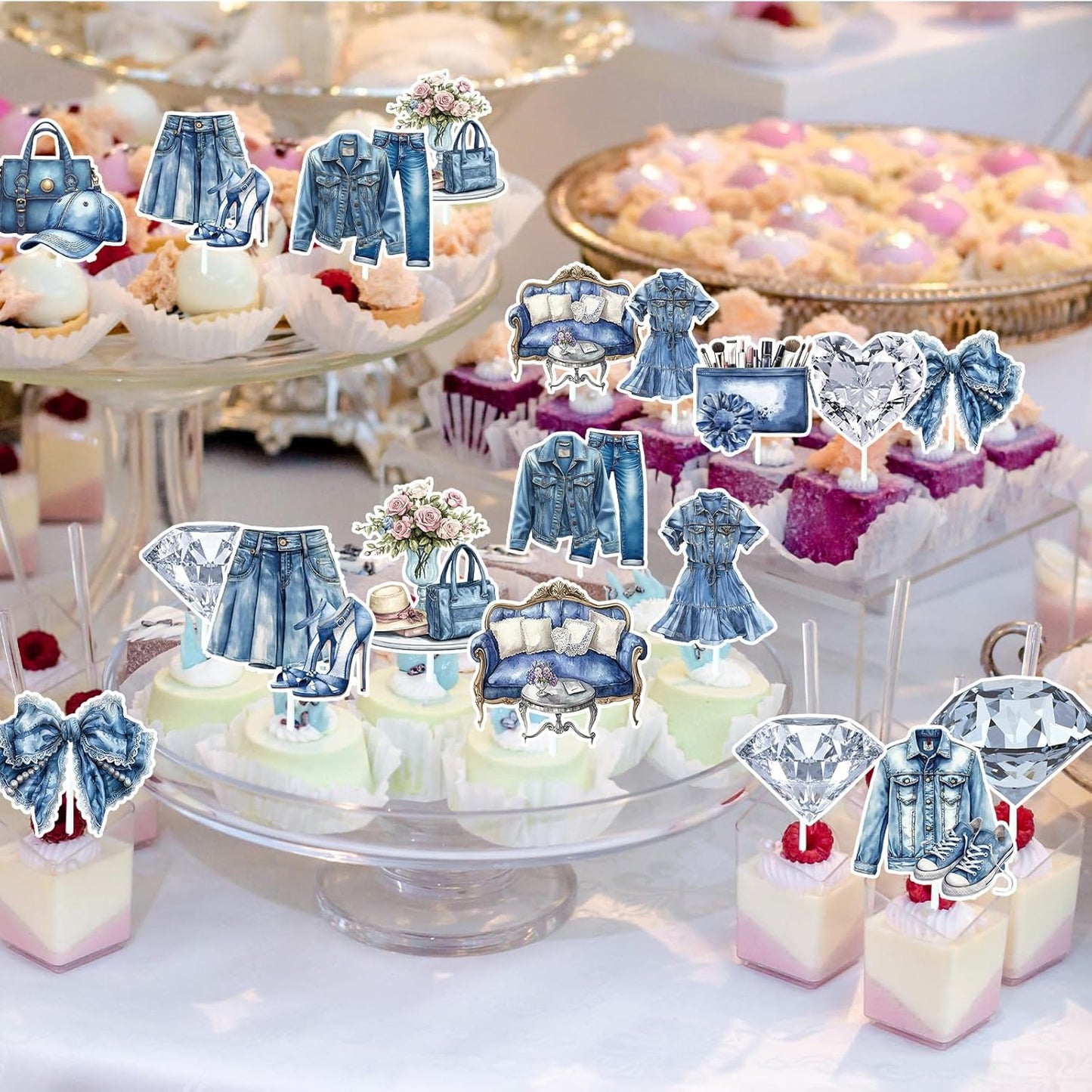 Wildflower Birthday Party Decorations, 36PCS Flower Floral Cupcake Toppers Decoration, Baby in Bloom Baby Shower Cupcake Picks Decor Party Supplies for Gilrs Women