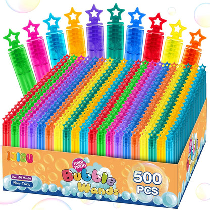 300 Pcs Mini Bubble Wands in 10 Colors, Bulk Party Favors for Kids, Themed Birthday, Christmas, New Year, Valentine, Carnival, School Classroom Prizes for Boys & Girls, Ideal Goodies Bags Stuffers