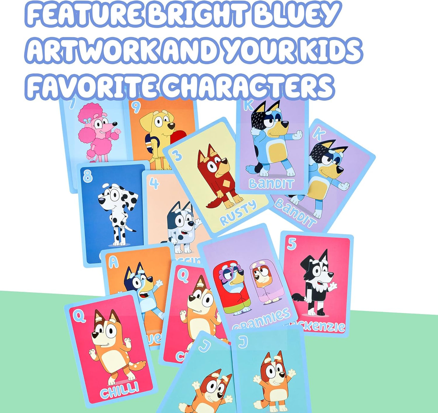 Bluey Bingo’s Bingo Card Game, Kids Image Matching Card Game with 40 Cards, 48 Chips and 12 Scoring Chips, Interactive Fun Games for Kids of Ages 3+