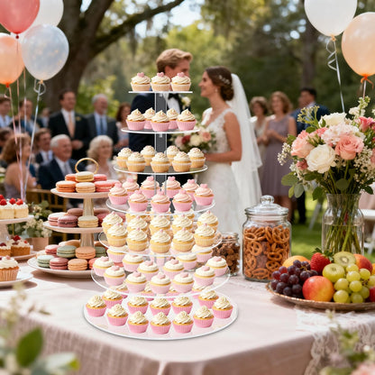 Acrylic Cupcake Tower, 7-Tier Round Cake Stand for 100 Cupcakes, Dessert Display for Parties & Weddings