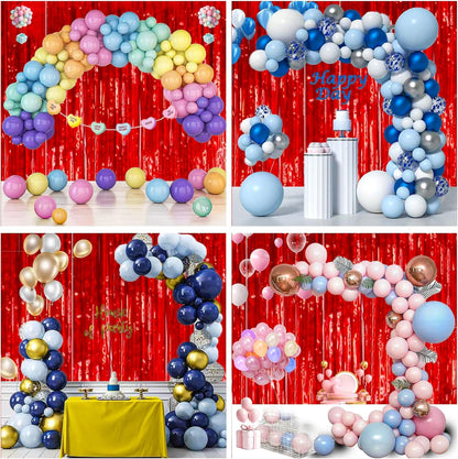 Birthday Party Decorations: 3 Pack 3.3 x 9.9 ft Gold Foil Fringe Curtains Party Supplies, Tinsel Curtain Backdrop for Parties/Birthday/Photo Booth