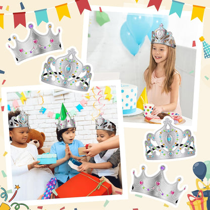 Yaomiao 66 Pieces Foam Princess Tiaras DIY Crowns Kids Party Favors Craft Crystal Diamond Sticker Girls Making Your Own Tiara (Gold)