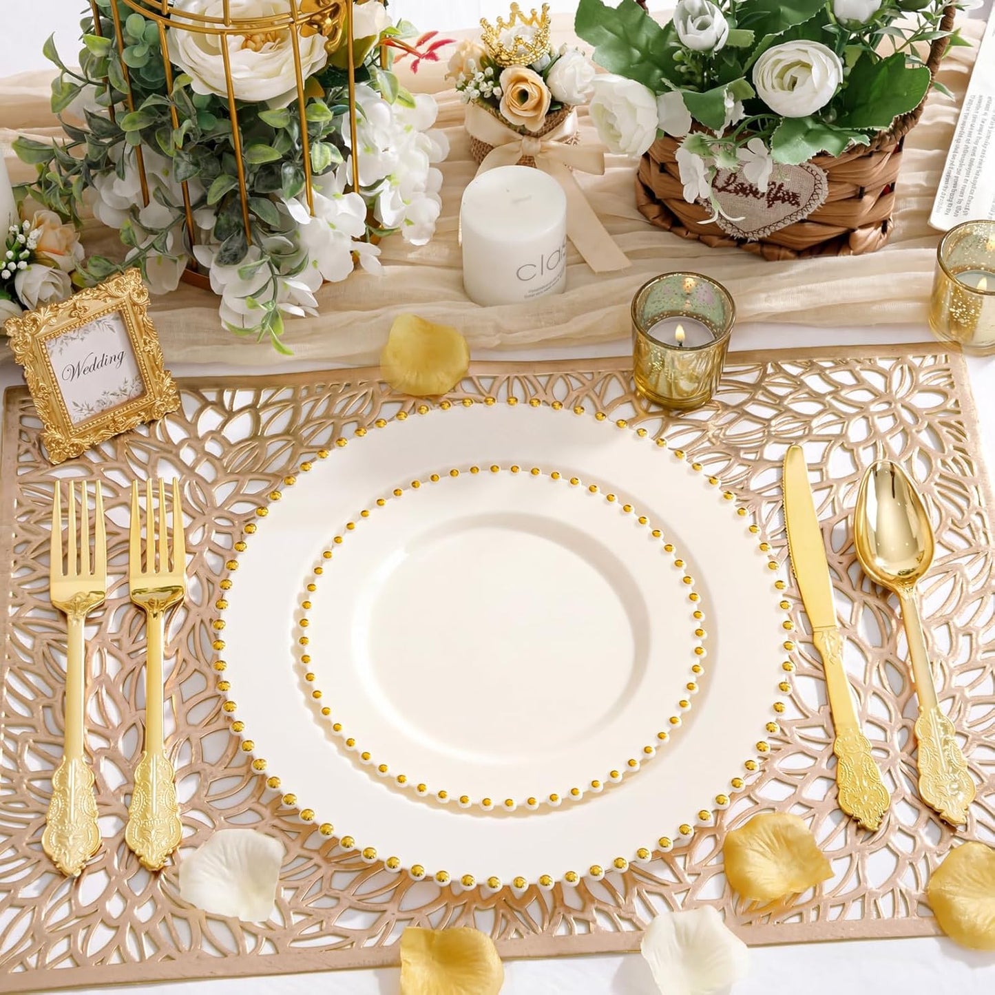 Supernal 360pcs Silver Plastic Cutlery,Elegant Plastic Silverware,Silver Hammed Silverware,Disposable Flatware,Include 120 Forks,120 Knvies,120 Spoons,Perfect for Birthday,Party,Wedding