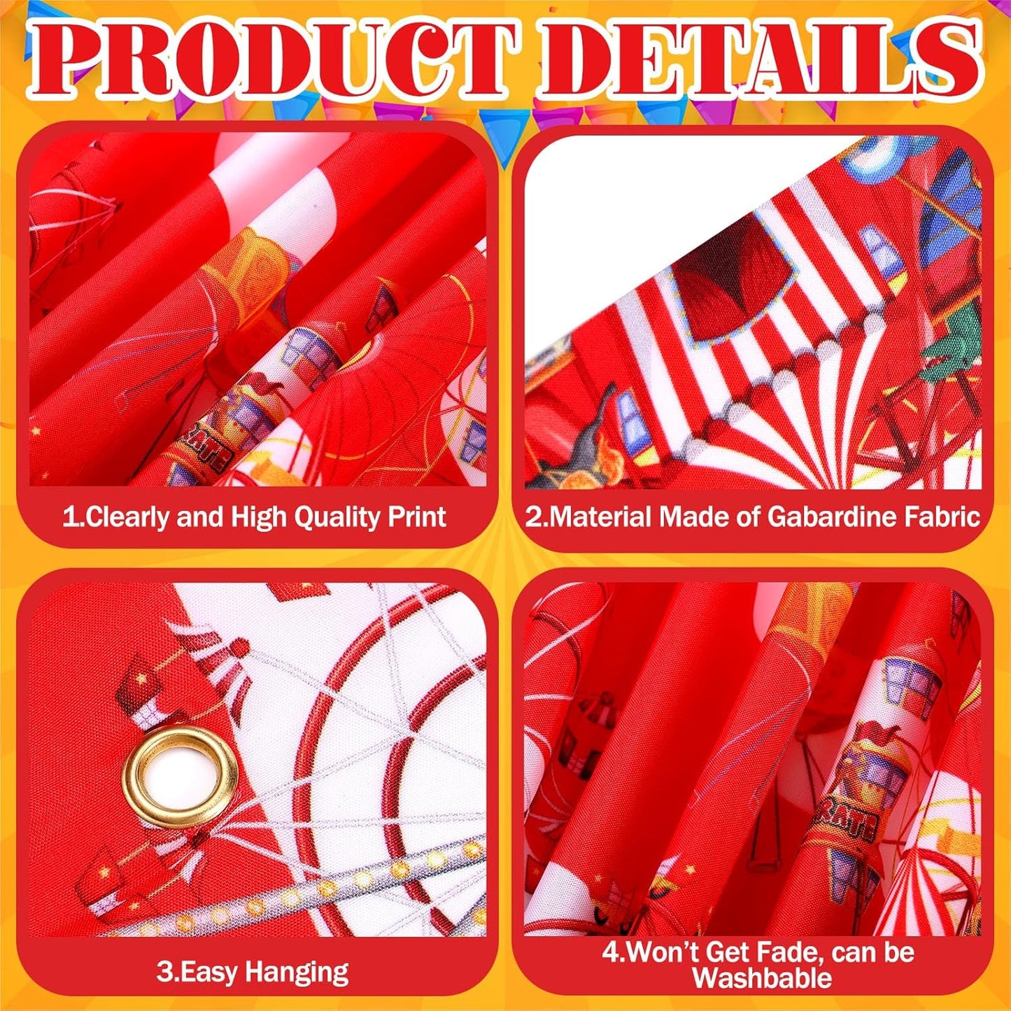 Teenyyou Welcome to the Carnival Banner Carnival Decorations Circus Party Supplies Backdrop for Circus Theme Party Decorations Birthday, 71 x 35 Inch