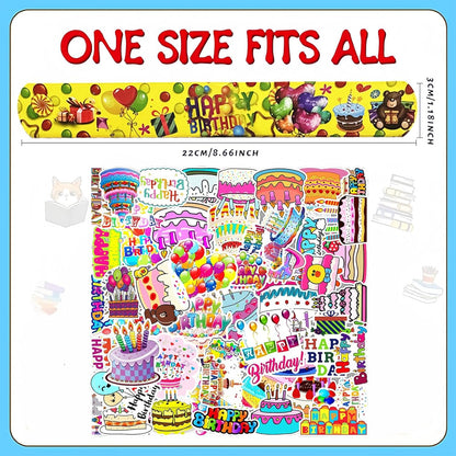 CZWXOXO 74PCS Fruit Slap Bracelets&Stickers Summer Fruit Theme 24PCS Slap Bracelets 50PCS Stickers Party Favors Basket Bag Filler School Prizes Gifts Party Favors Bulk